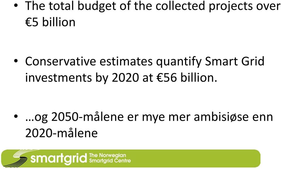 Smart Grid investments by 2020 at 56 billion.