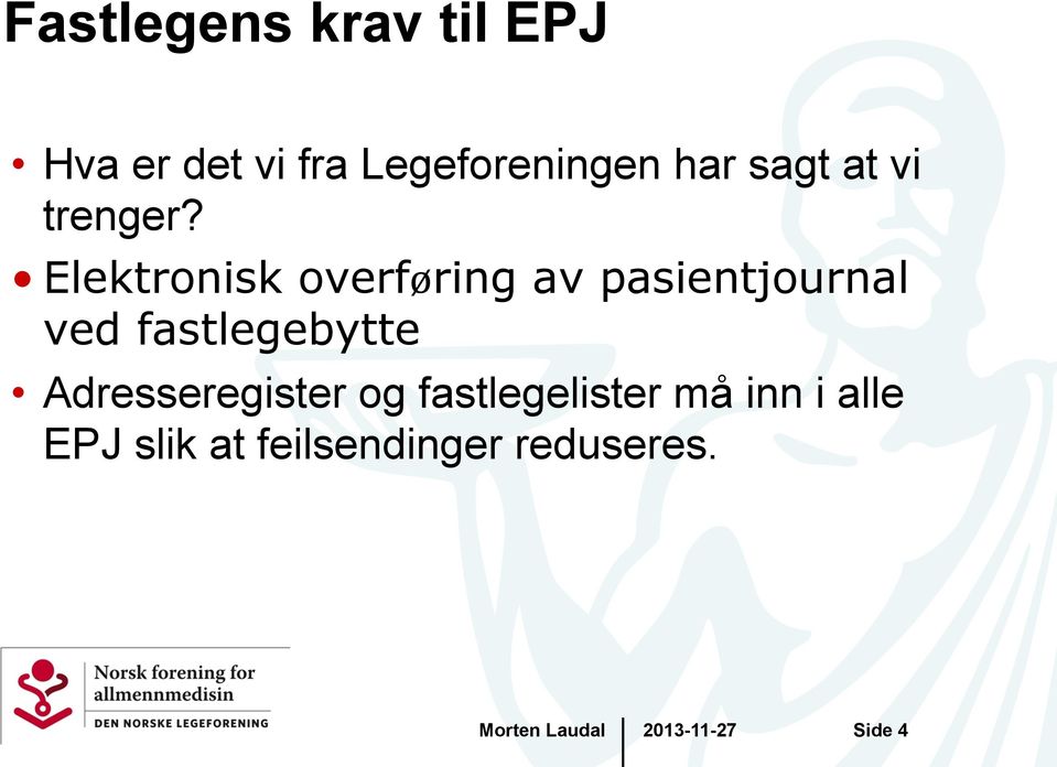 Elektronisk overføring av pasientjournal ved