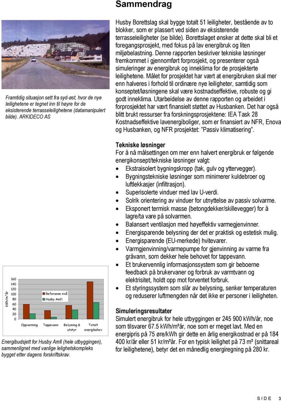 med vanlige lelighetskompleks bygget etter dagens forskriftskrav.