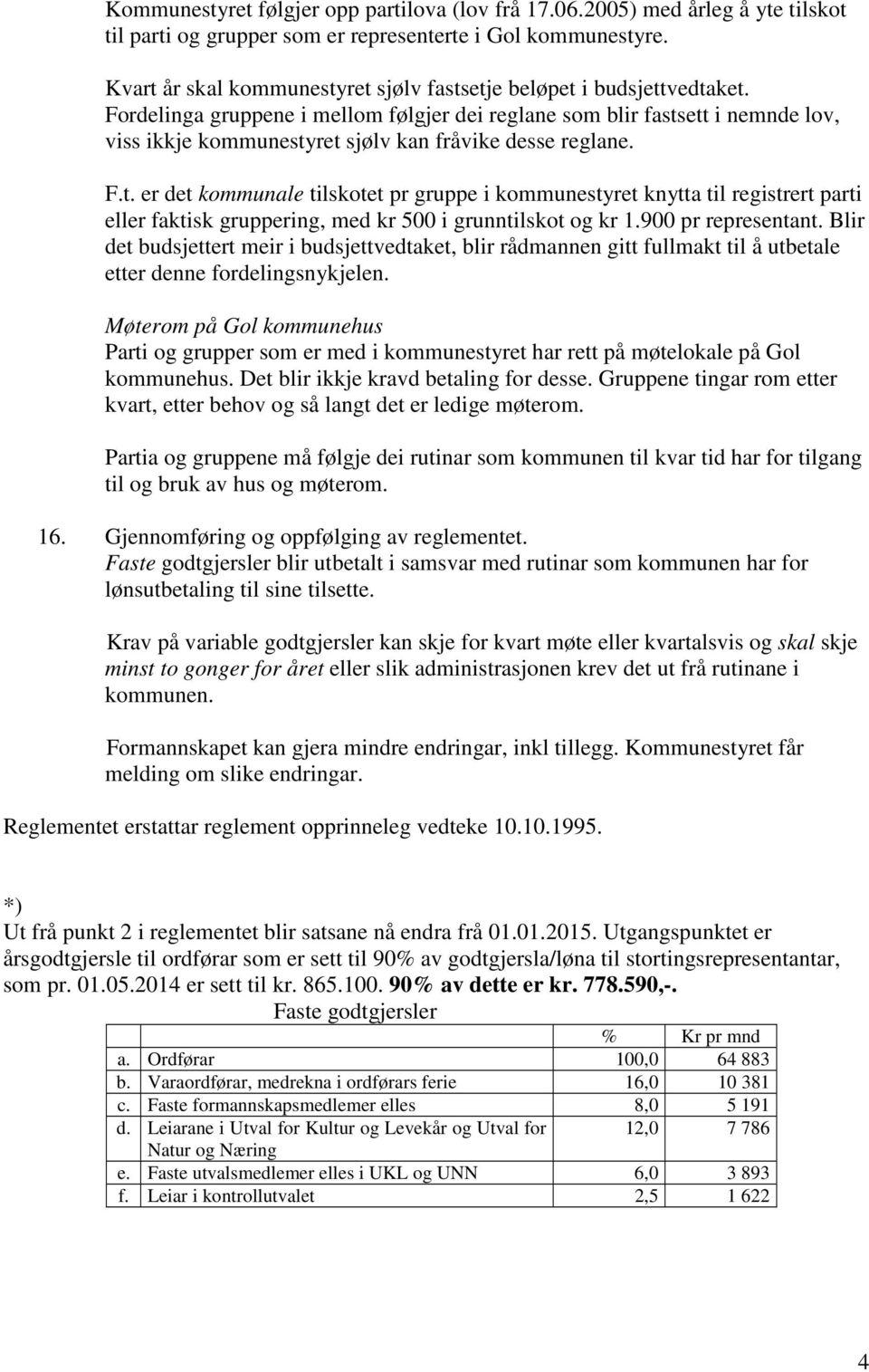 Fordelinga gruppene i mellom følgjer dei reglane som blir fasts