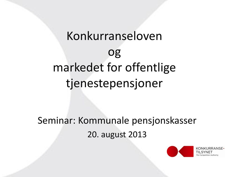 tjenestepensjoner Seminar: