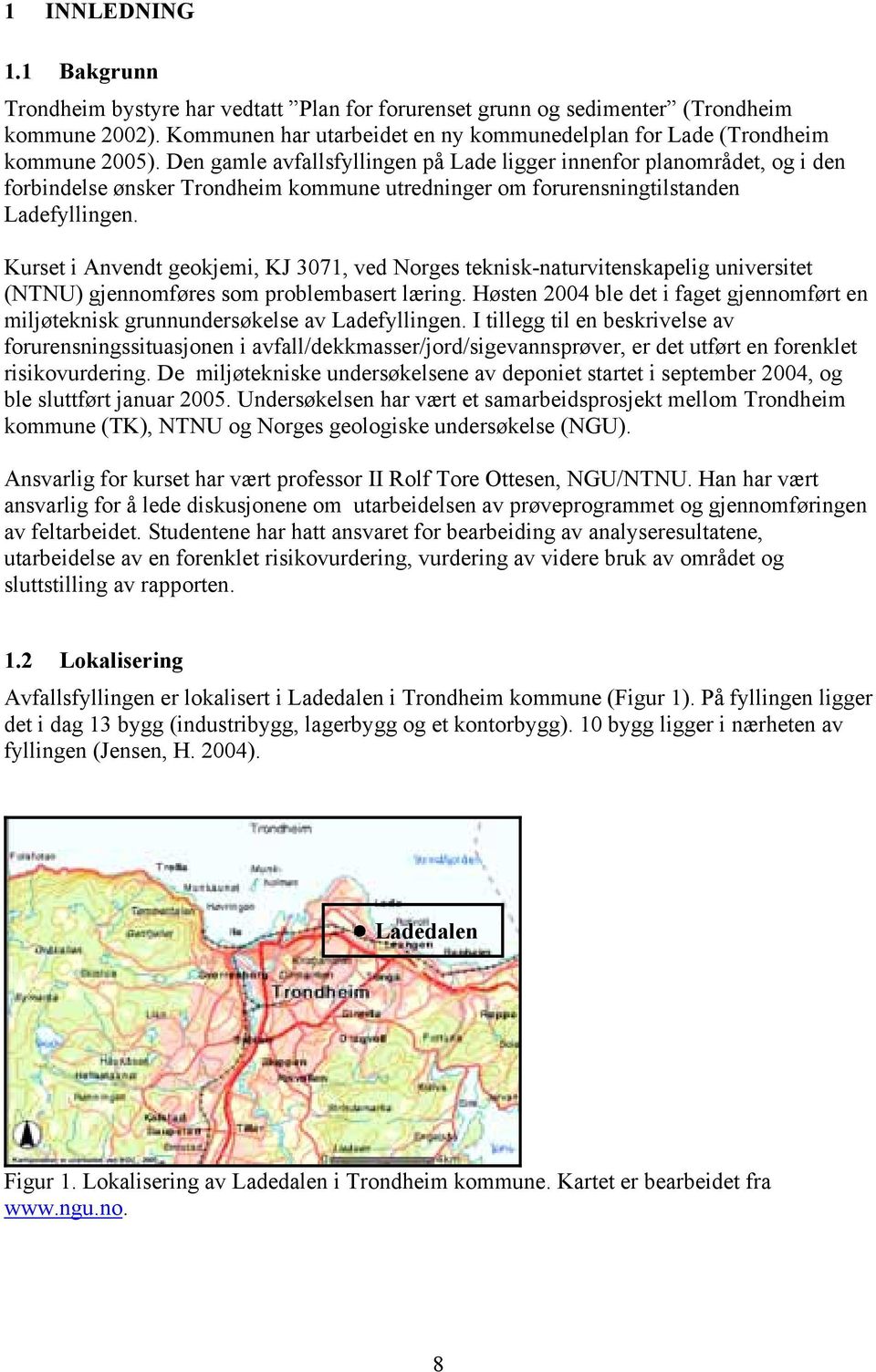 Den gamle avfallsfyllingen på Lade ligger innenfor planområdet, og i den forbindelse ønsker Trondheim kommune utredninger om forurensningtilstanden Ladefyllingen.