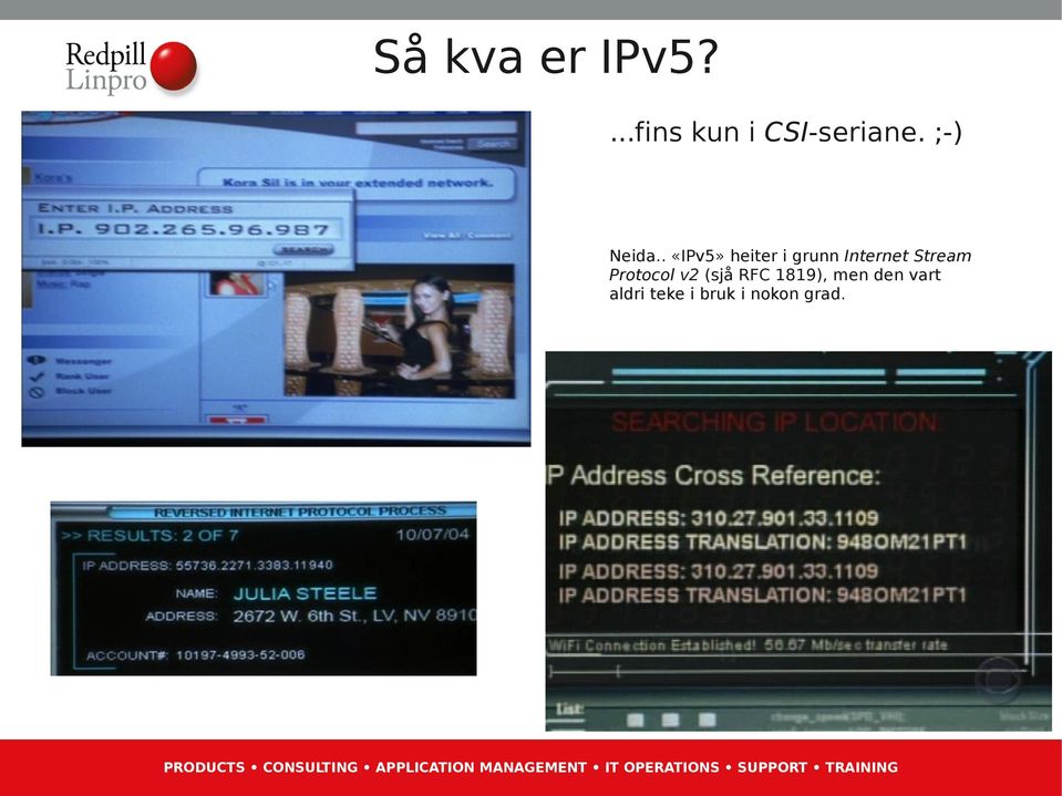 . «IPv5» heiter i grunn Internet Stream