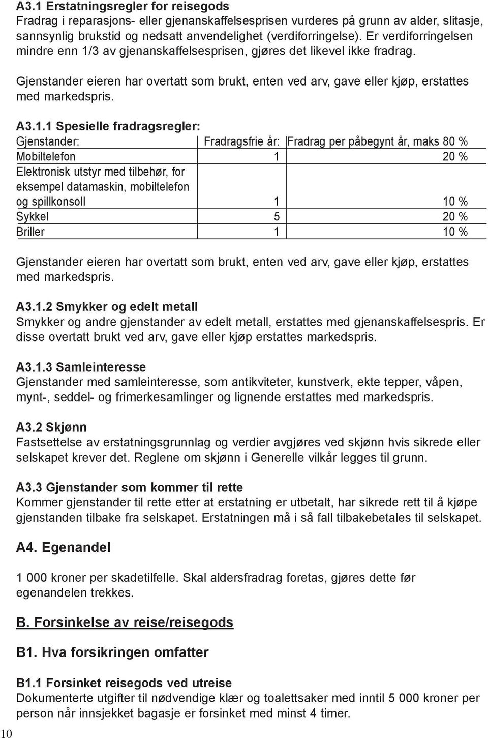 A3.1.1 Spesielle fradragsregler: Gjenstander: Fradragsfrie år: Fradrag per påbegynt år, maks 80 % Mobiltelefon 1 20 % Elektronisk utstyr med tilbehør, for eksempel datamaskin, mobiltelefon og