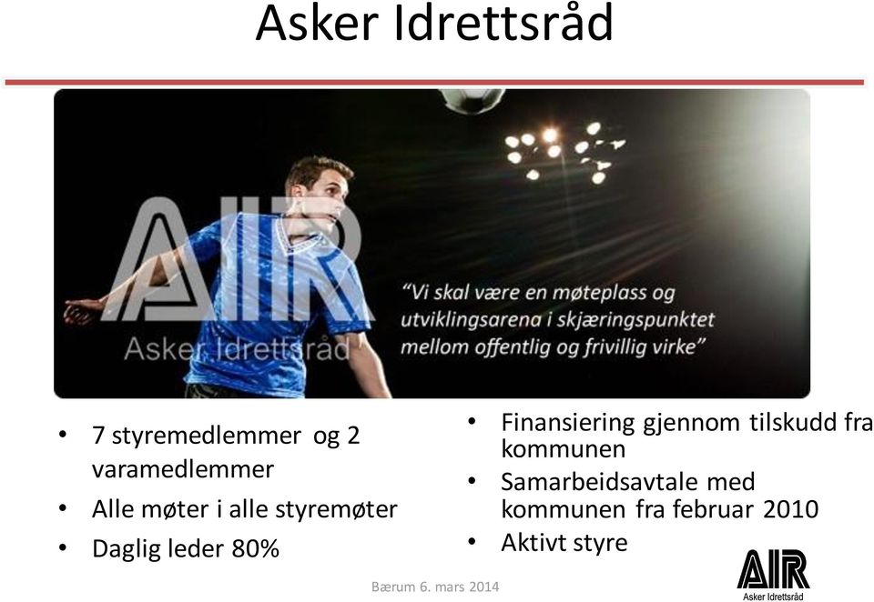 leder 80% Finansiering gjennom tilskudd fra