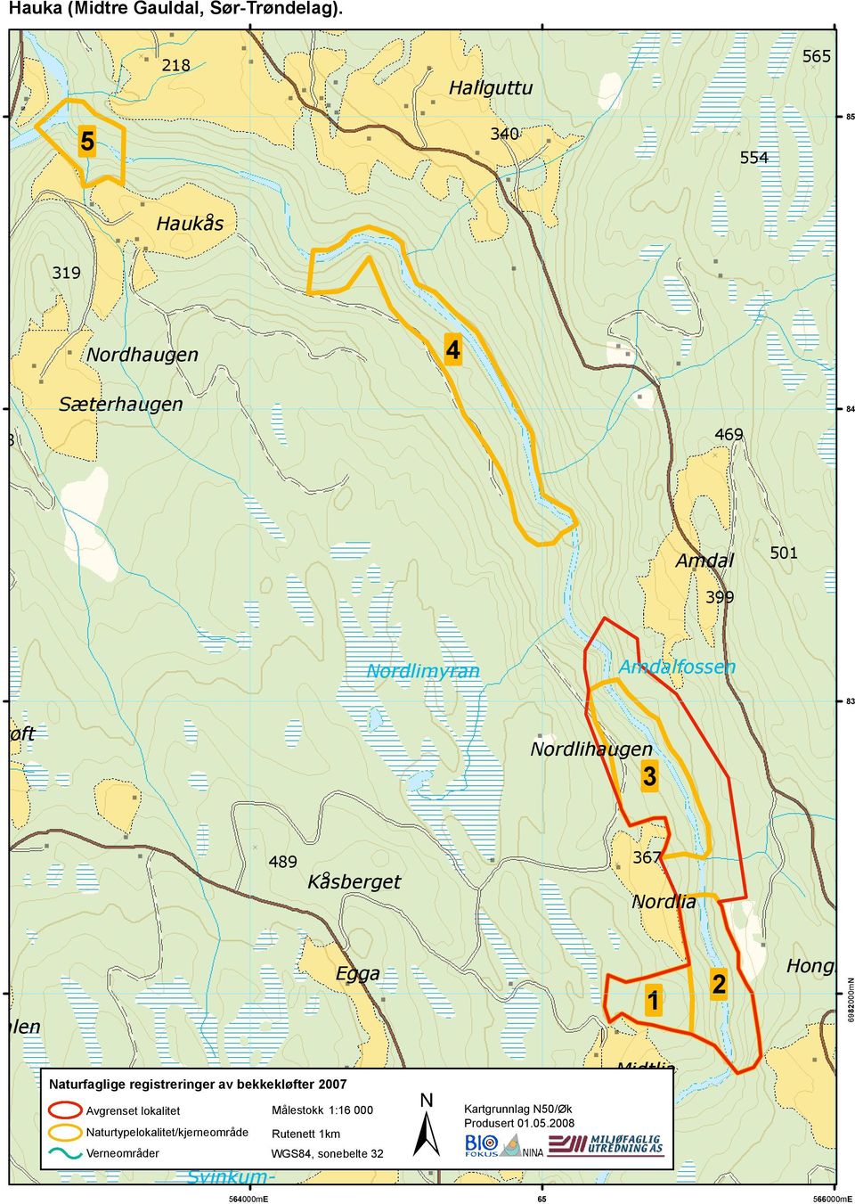 Hustøft Nordlihaugen 3 489 367 Kåsberget Nordlia Dalen Egga 1 2 Hongrødskro 6982000mN Naturfaglige registreringer av