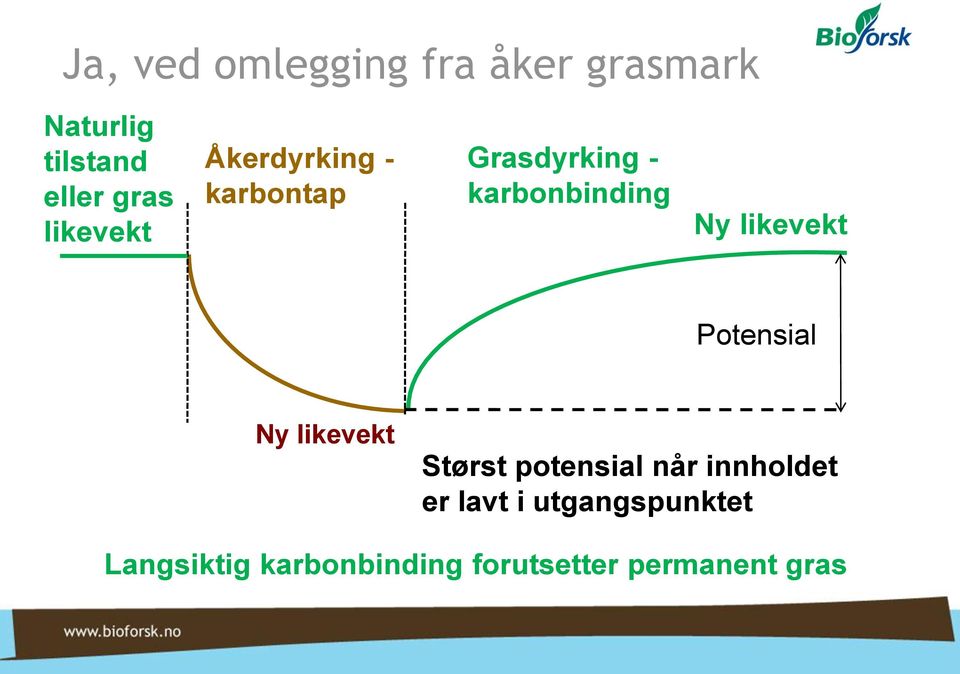 likevekt Potensial Ny likevekt Størst potensial når innholdet er