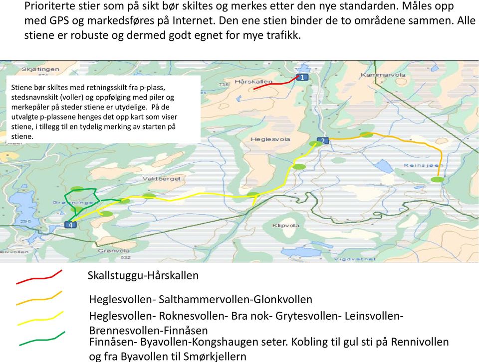 Heglesvollen- Salthammervollen-Glonkvollen Heglesvollen- Roknesvollen- Bra nok- Grytesvollen- Leinsvollen- Brennesvollen-Finnåsen Finnåsen- Byavollen-Kongshaugen seter.