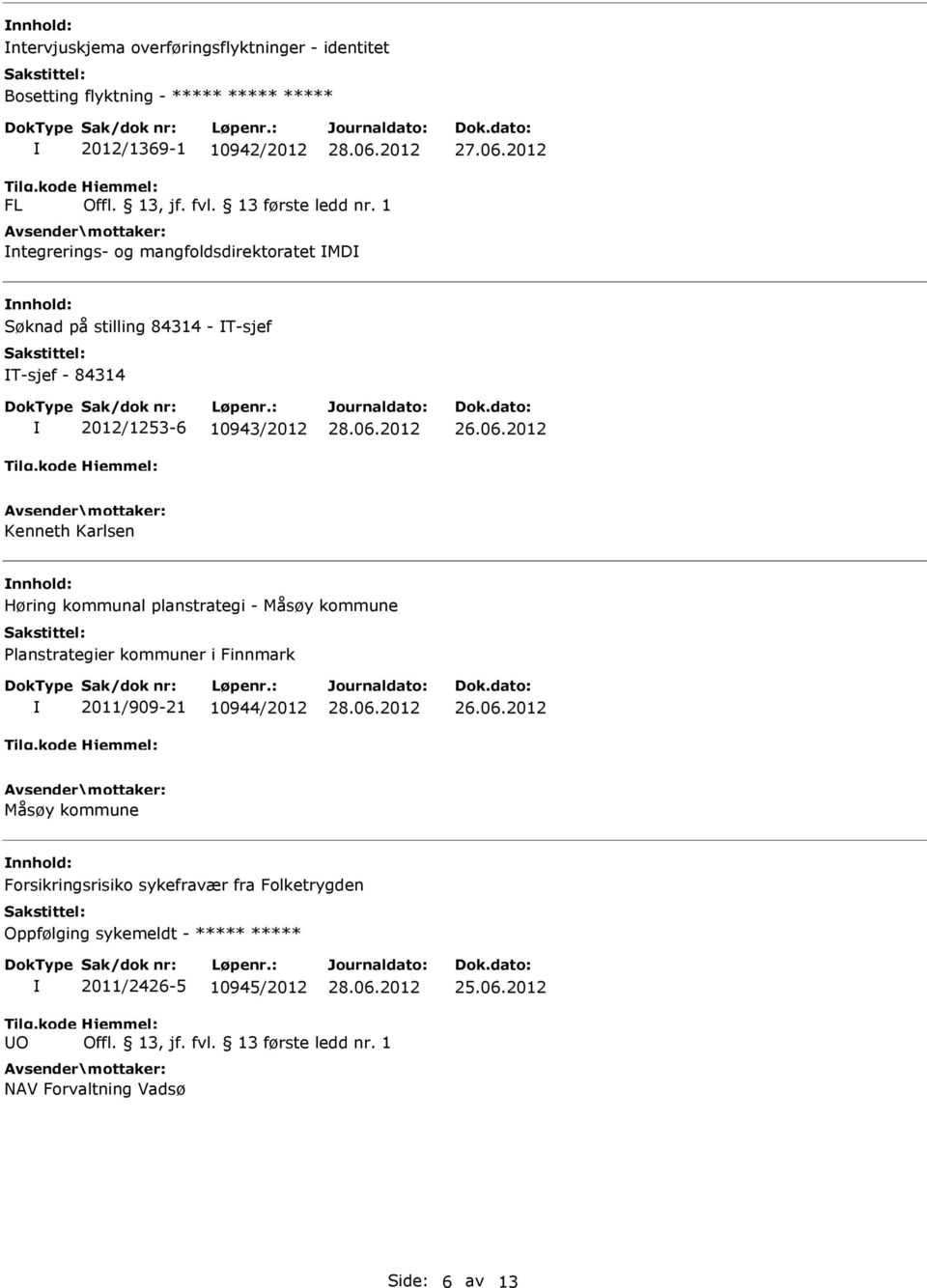 Høring kommunal planstrategi - Måsøy kommune Planstrategier kommuner i Finnmark 2011/909-21 10944/2012 Måsøy kommune nnhold: