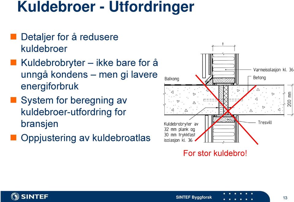 energiforbruk System for beregning av kuldebroer-utfordring