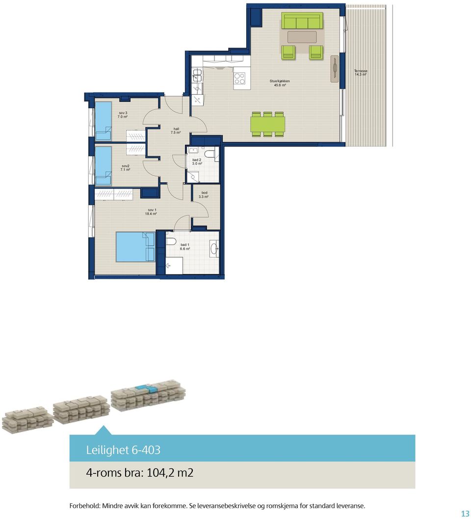 5 m² sov2 7.1 m² bad 2 3.3 m² 18.4 m² bad 1 6.