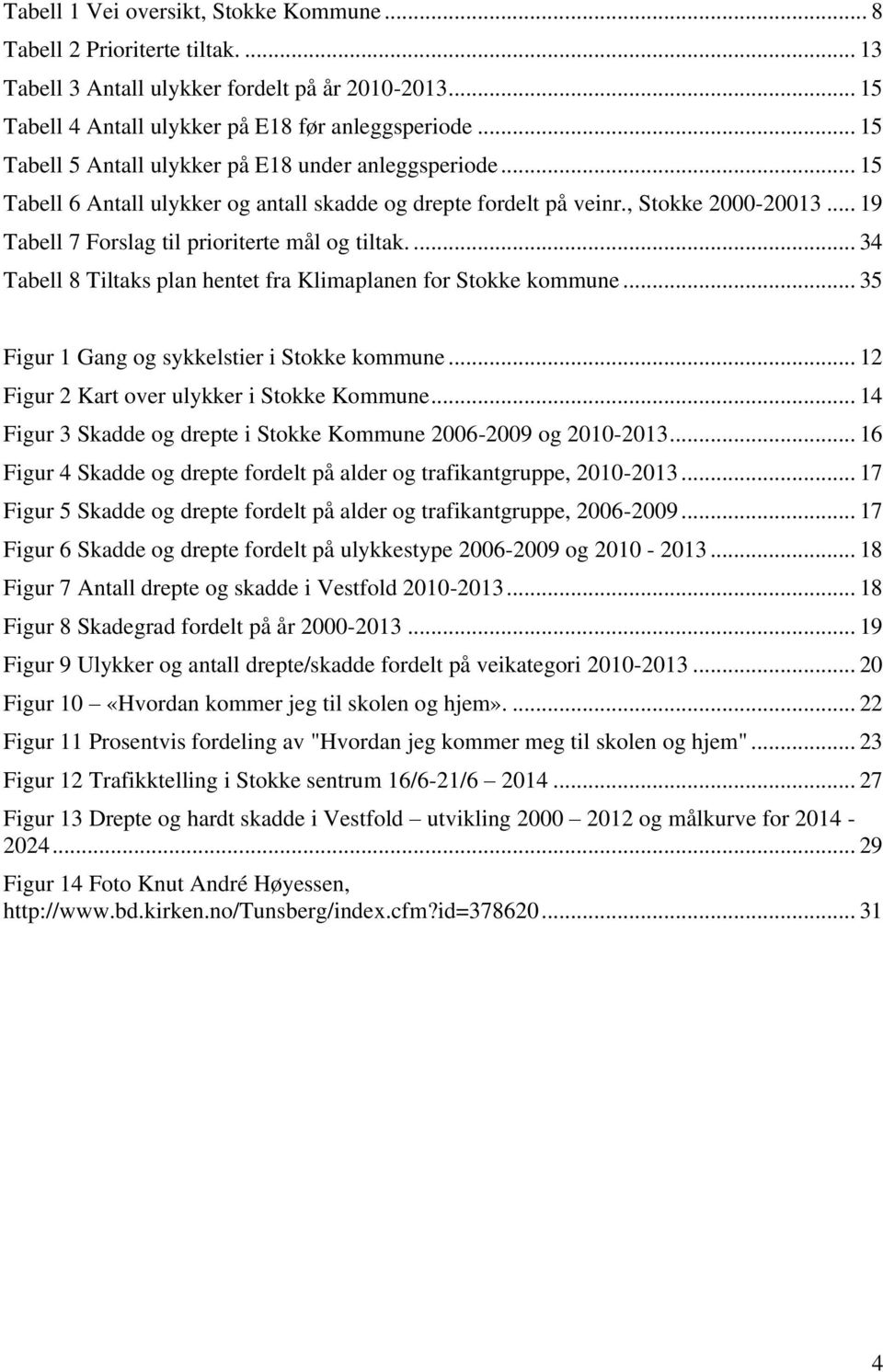 .. 19 Tabell 7 Forslag til prioriterte mål og tiltak.... 34 Tabell 8 Tiltaks plan hentet fra Klimaplanen for Stokke kommune... 35 Figur 1 Gang og sykkelstier i Stokke kommune.