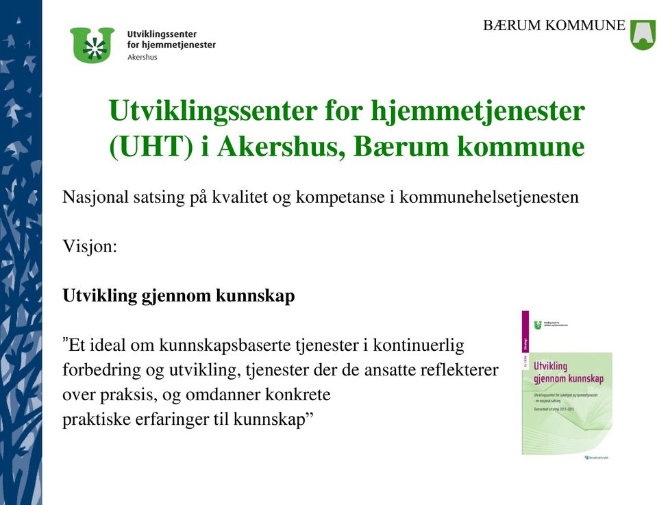 ideal om kunnskapsbaserte tjenester i kontinuerlig forbedring og utvikling, tjenester