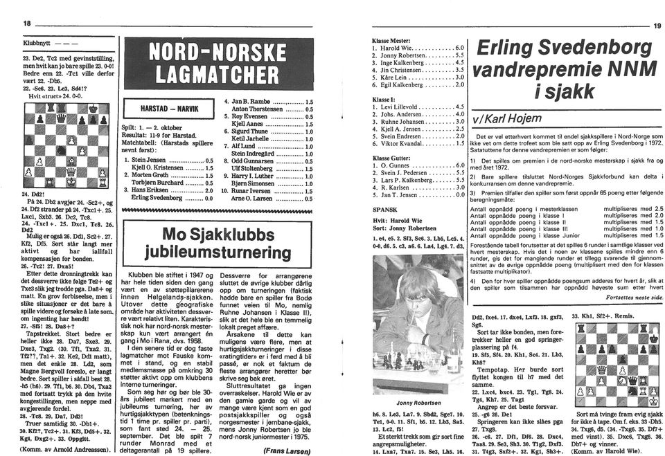 Kf2, Df Sort står langt mer aktvt og har allfall kompensasjon for bonden. 26. -Tc2! 27. Dxa5! Etter dette dronnngtrekk kan det dessverre kke følge Te2+ og Txe3 slkjeg trodde pga. Da8+ og matt.