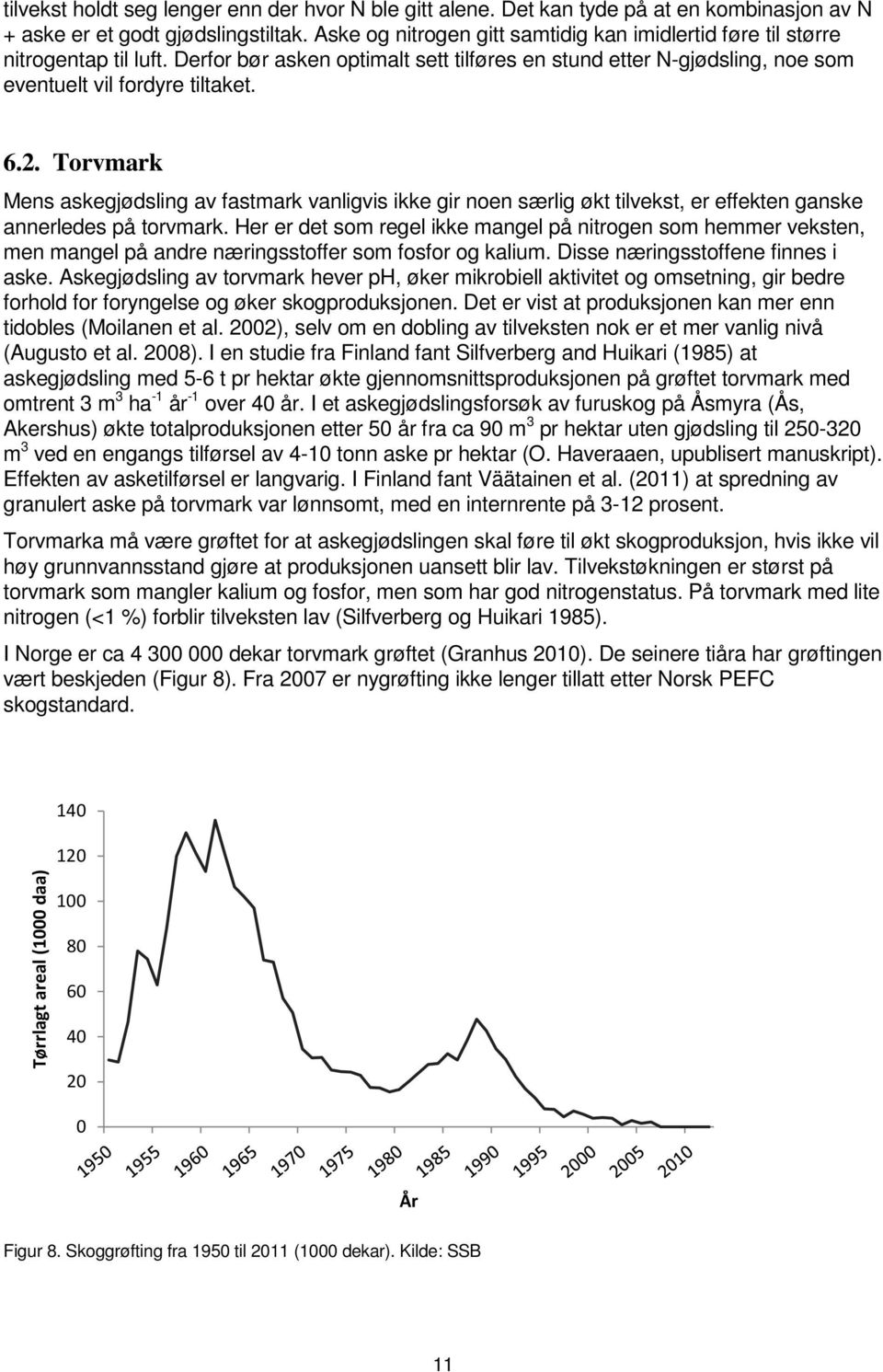 Torvmark Mens askegjødsling av fastmark vanligvis ikke gir noen særlig økt tilvekst, er effekten ganske annerledes på torvmark.