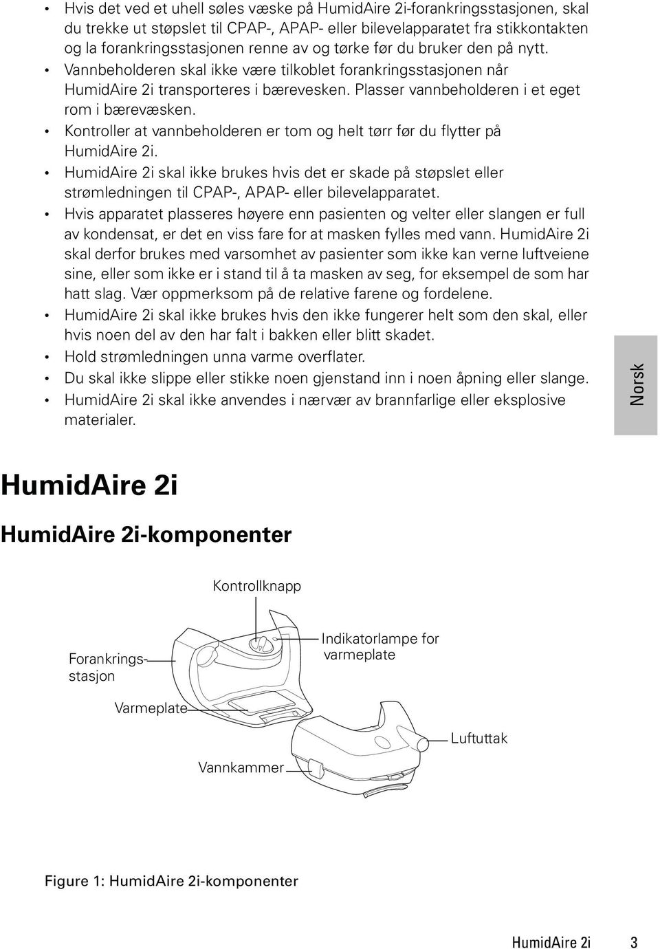 Kontroller at vannbeholderen er tom og helt tørr før du flytter på HumidAire 2i.