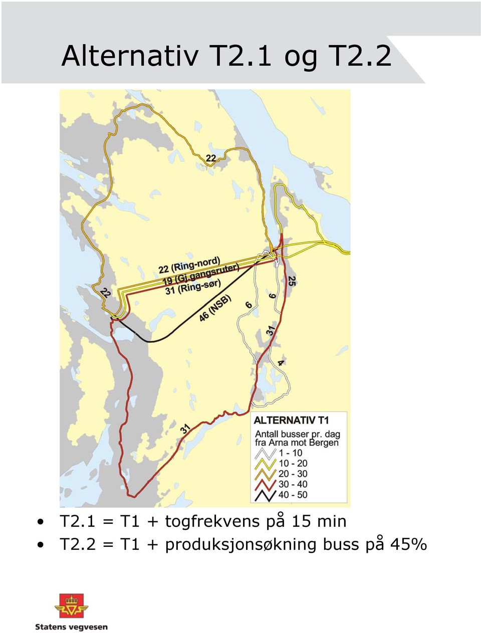 togfrekvens på 15 min T2.