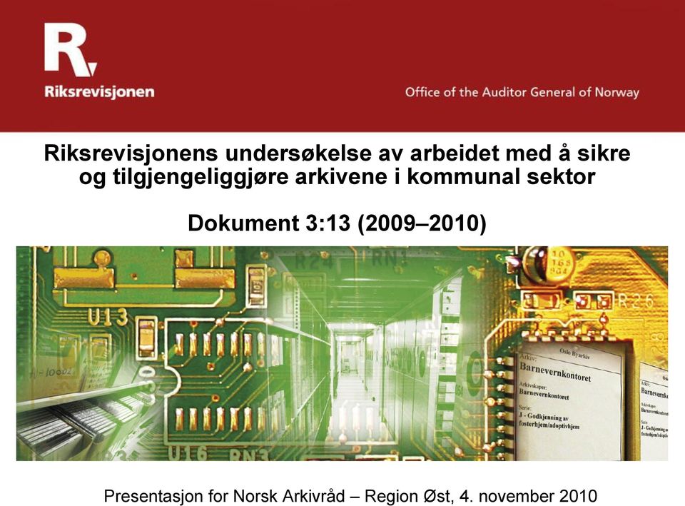 sektor Dokument 3:13 (2009 2010) Presentasjon