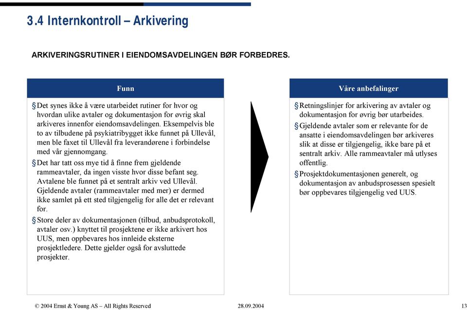 Eksempelvis ble to av tilbudene på psykiatribygget ikke funnet på Ullevål, men ble faxet til Ullevål fra leverandørene i forbindelse med vår gjennomgang.