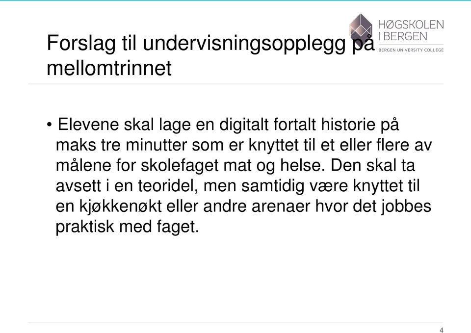 for skolefaget mat og helse.