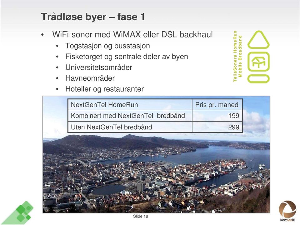 Hoteller og restauranter TeliaSonera HomeRun Mobile Broadband NextGenTel HomeRun