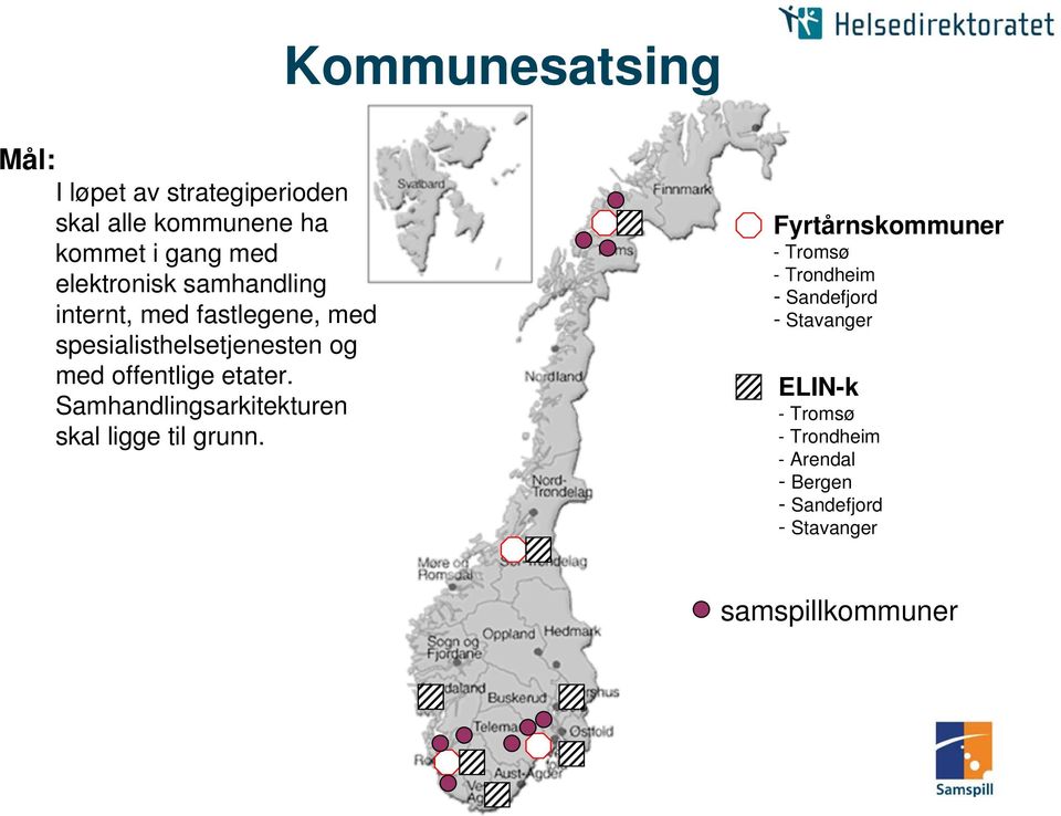 etater. Samhandlingsarkitekturen skal ligge til grunn.