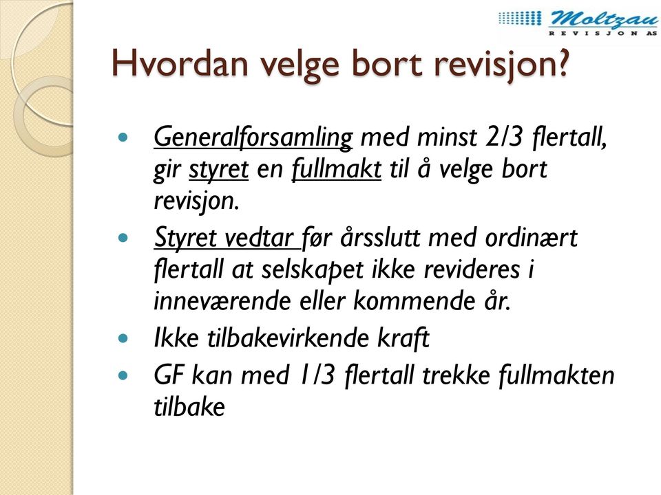 bort revisjon.