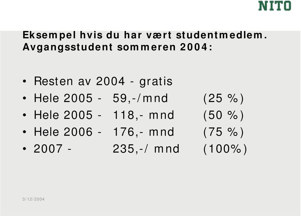 gratis Hele 2005-59,-/mnd (25 %) Hele 2005-118,-