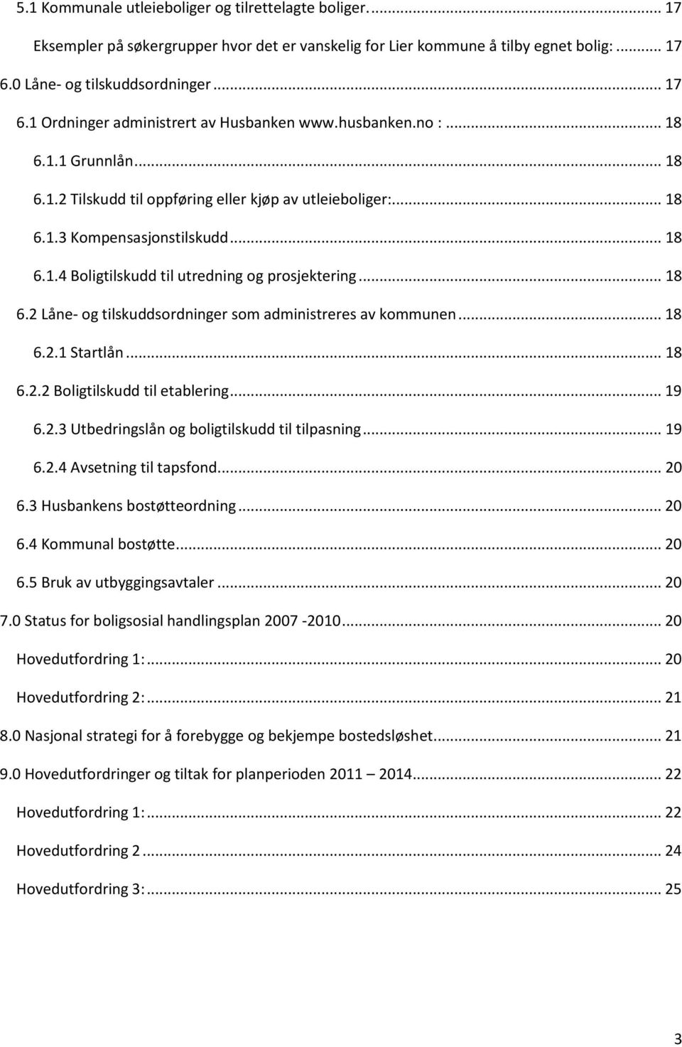 .. 18 6.2.1 Startlån... 18 6.2.2 Boligtilskudd til etablering... 19 6.2.3 Utbedringslån og boligtilskudd til tilpasning... 19 6.2.4 Avsetning til tapsfond... 20 6.3 Husbankens bostøtteordning... 20 6.4 Kommunal bostøtte.