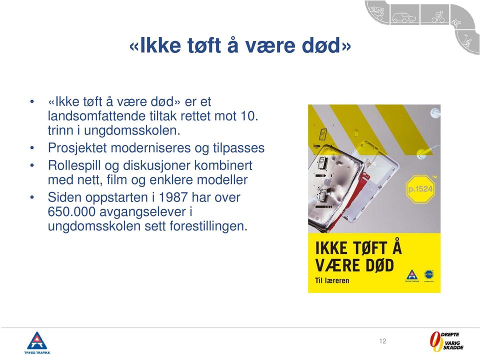 Prosjektet moderniseres og tilpasses Rollespill og diskusjoner kombinert med