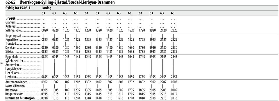 ..0825 0925 1025 1125 1225 1325 1425 1525 1625 1725 1925 2125 2325 Tronstad... Delekant...0830 0930 1030 1130 1230 1330 1430 1530 1630 1730 1930 2130 2330 Sjåstad.