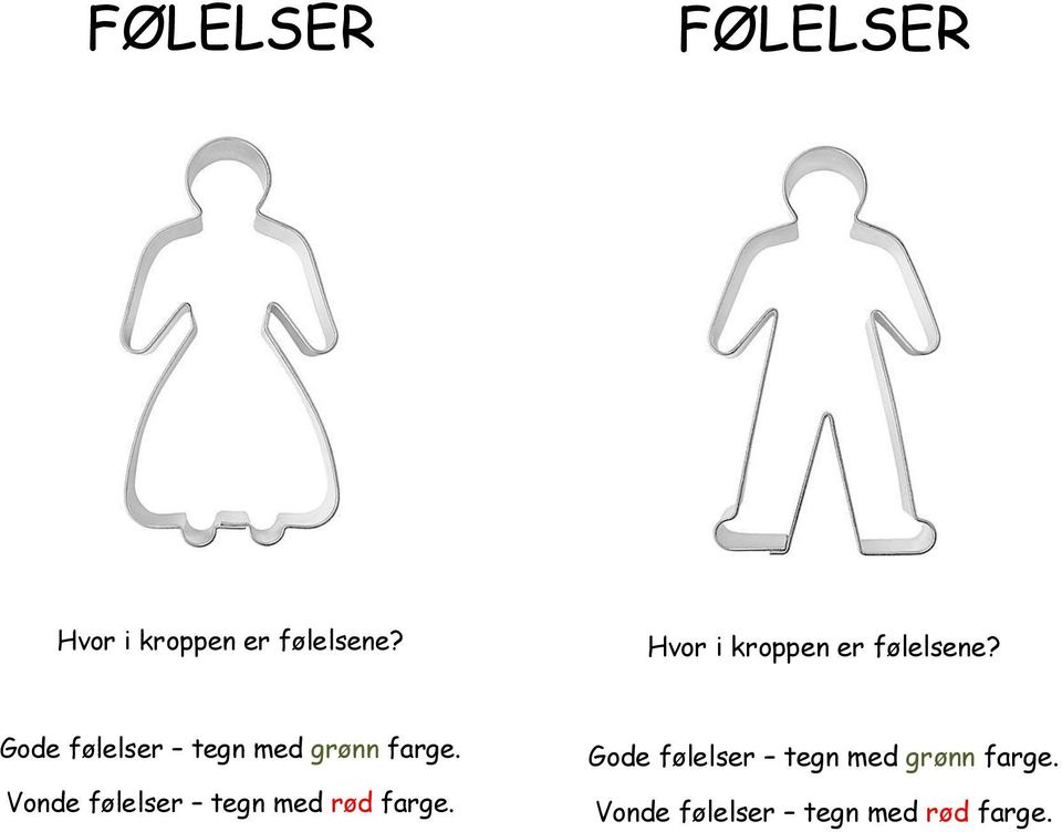 Gode følelser tegn med grønn farge.