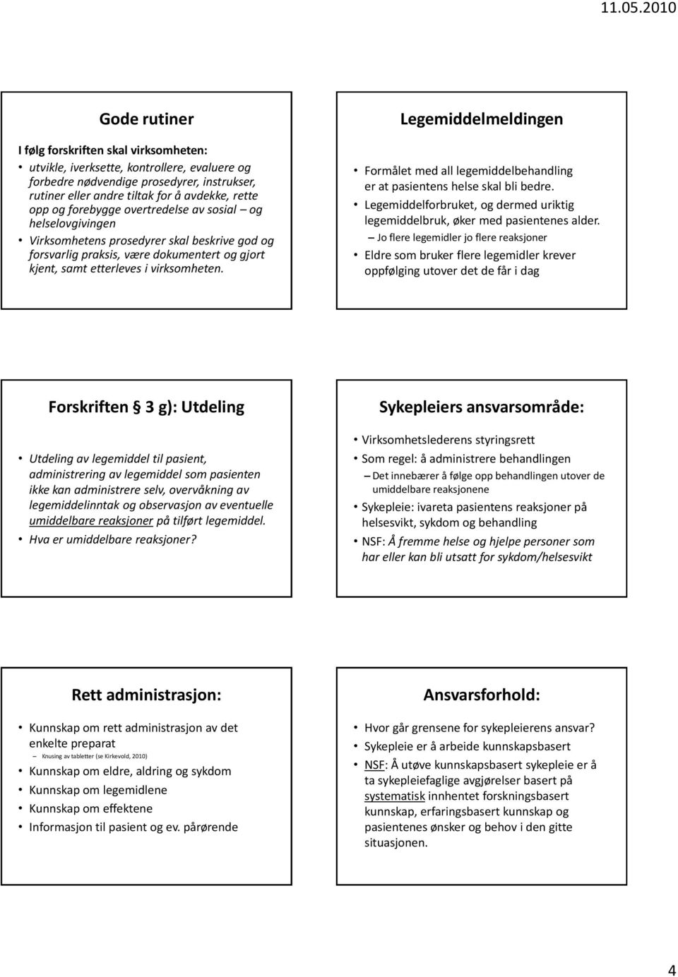 virksomheten. Formålet med all legemiddelbehandling er at pasientens helse skal bli bedre. Legemiddelforbruket, og dermed uriktig legemiddelbruk, øker med pasientenes alder.