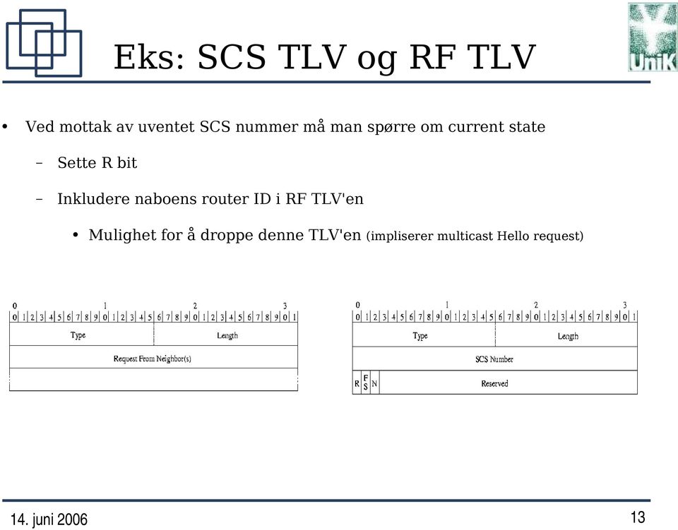 naboens router ID i RF TLV'en Mulighet for å droppe