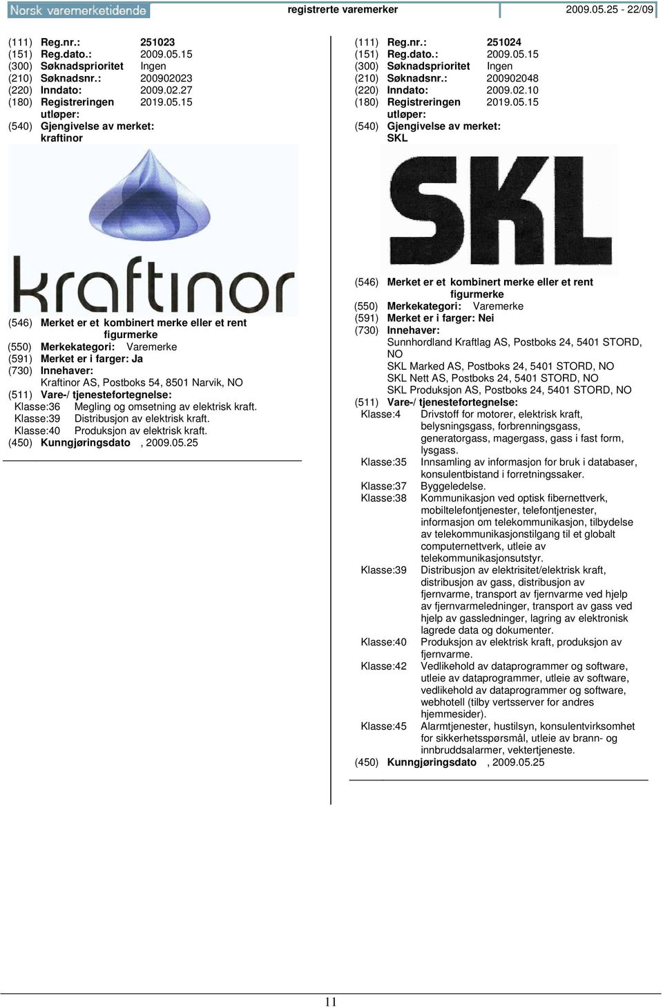 er et kombinert merke eller et rent figurmerke (550) Merkekategori: Varemerke (591) Merket er i farger: Ja Kraftinor AS, Postboks 54, 8501 Narvik, NO Klasse:36 Megling og omsetning av elektrisk kraft.