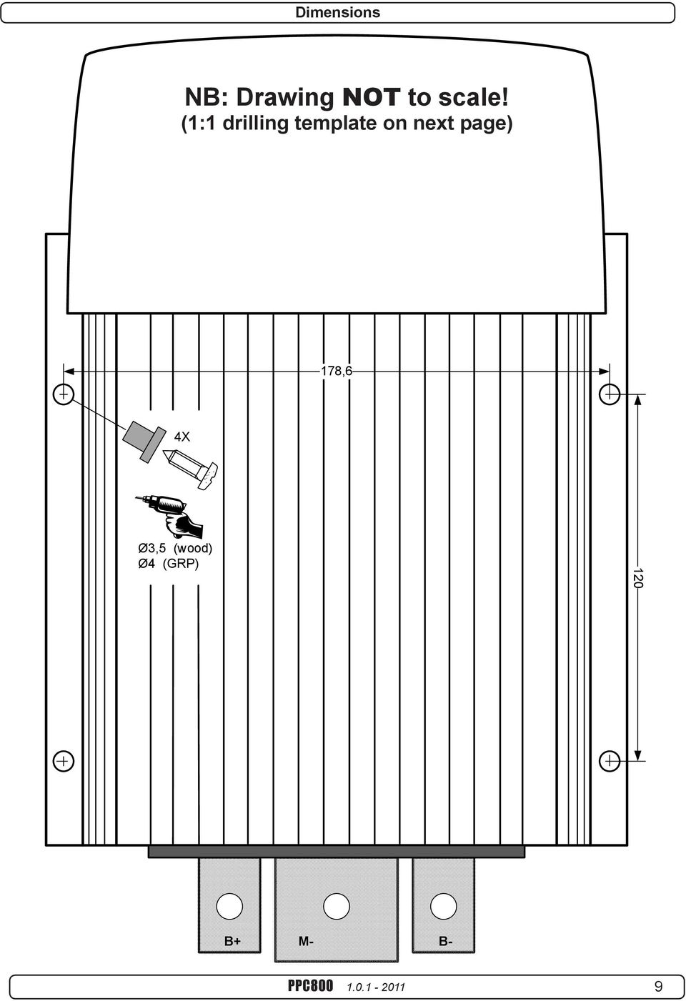 (1:1 drilling template on next