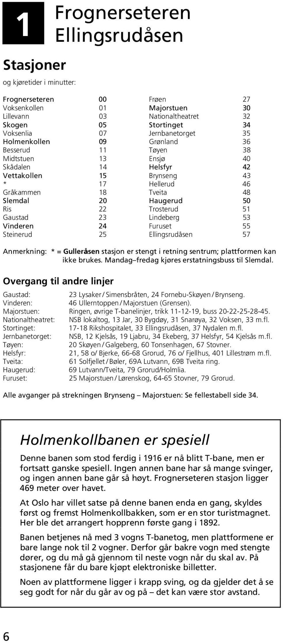 stasjon er stengt i retning sentrum; plattformen kan ikke brukes. Mandag fredag kjøres erstatningsbuss til. Overgang til andre linjer Gaustad: 23 Lysaker / Simensbråten, 24 Fornebu-Skøyen / Brynseng.