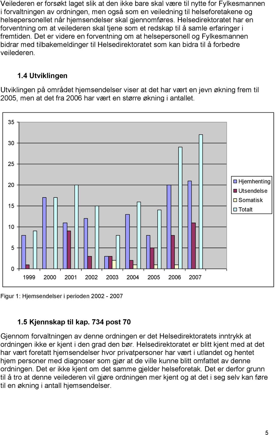 Det er videre en forventning om at helsepersonell og Fylkesmannen bidrar med tilbakemeldinger til Helsedirektoratet som kan bidra til å forbedre veilederen. 1.