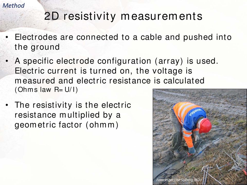 Electric current is turned on, the voltage is measured and electric resistance is