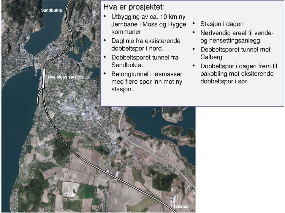 Dobbeltsporet tunnel fra Sandbukta. Betongtunnel i løsmasser med flere spor inn mot ny stasjon.