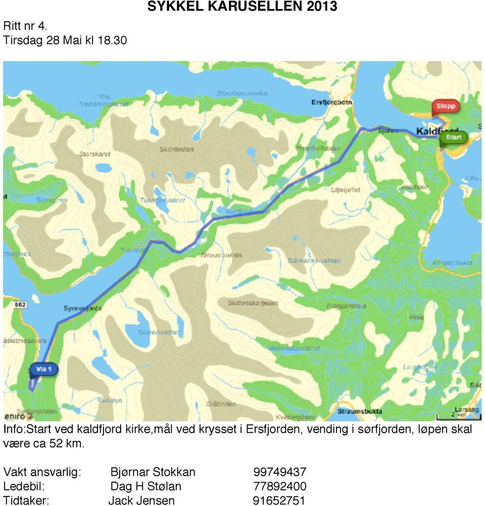 Ersfjorden, vending i sørfjorden, løpen skal være ca 52 km.