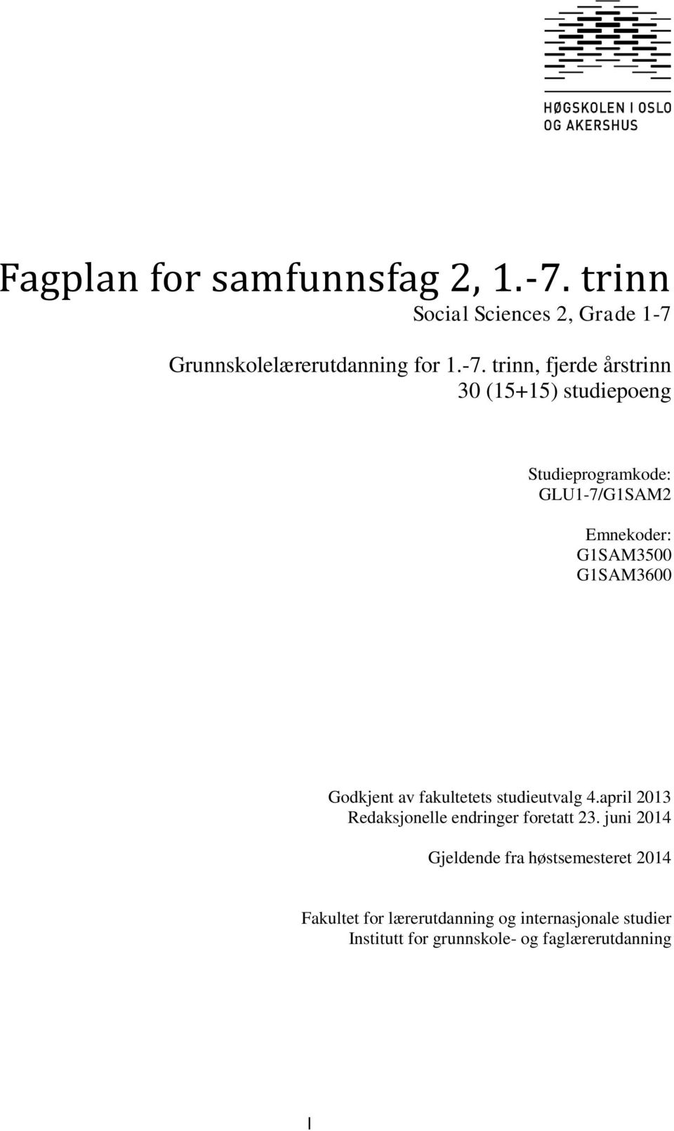 Grunnskolelærerutdanning for 1.-7.