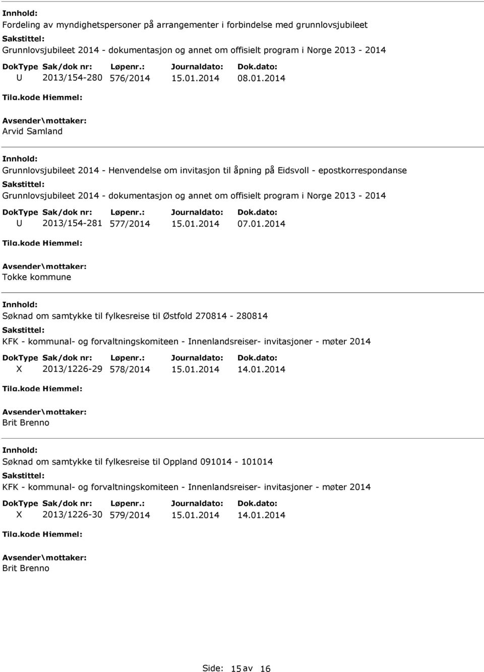 01.2014 Tokke kommune Søknad om samtykke til fylkesreise til Østfold 270814-280814 KFK - kommunal- og forvaltningskomiteen - nnenlandsreiser- invitasjoner - møter