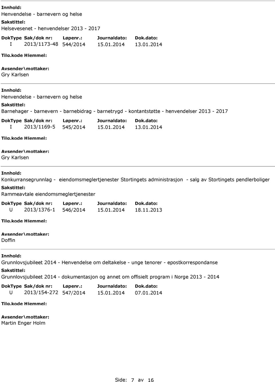 kontantstøtte - henvendelser 2013