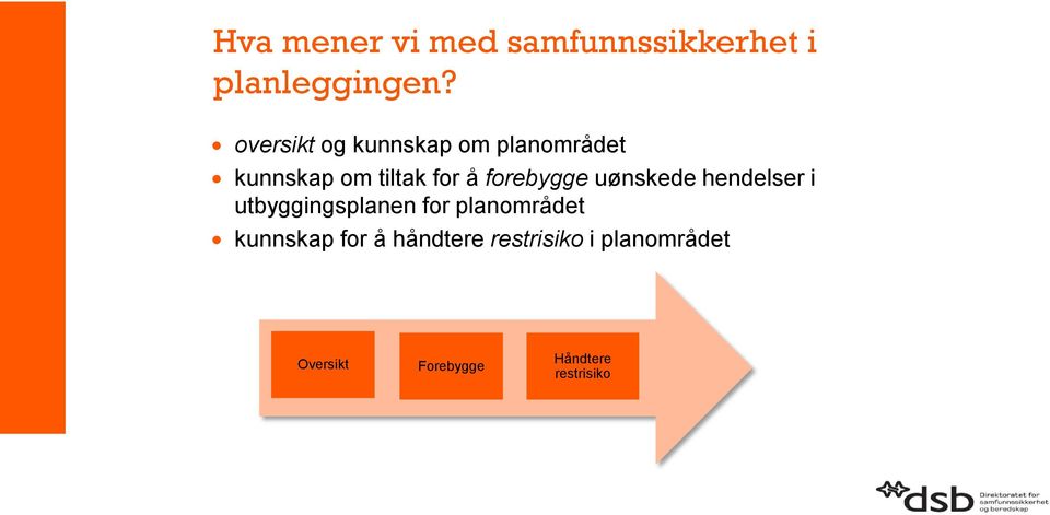 forebygge uønskede hendelser i utbyggingsplanen for planområdet