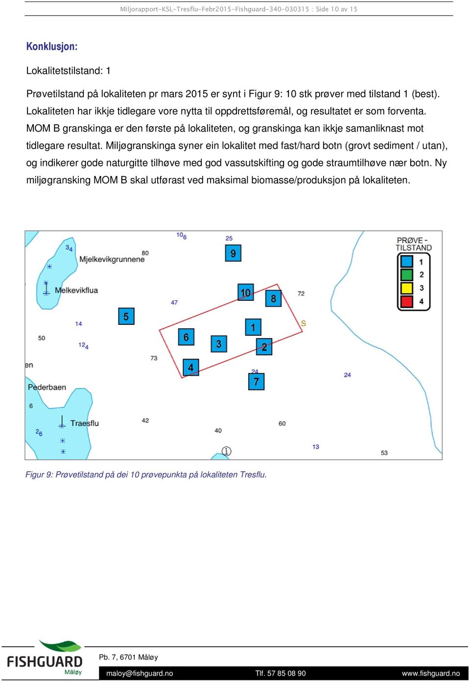 MOM B granskinga er den første på lokaliteten, og granskinga kan ikkje samanliknast mot tidlegare resultat.