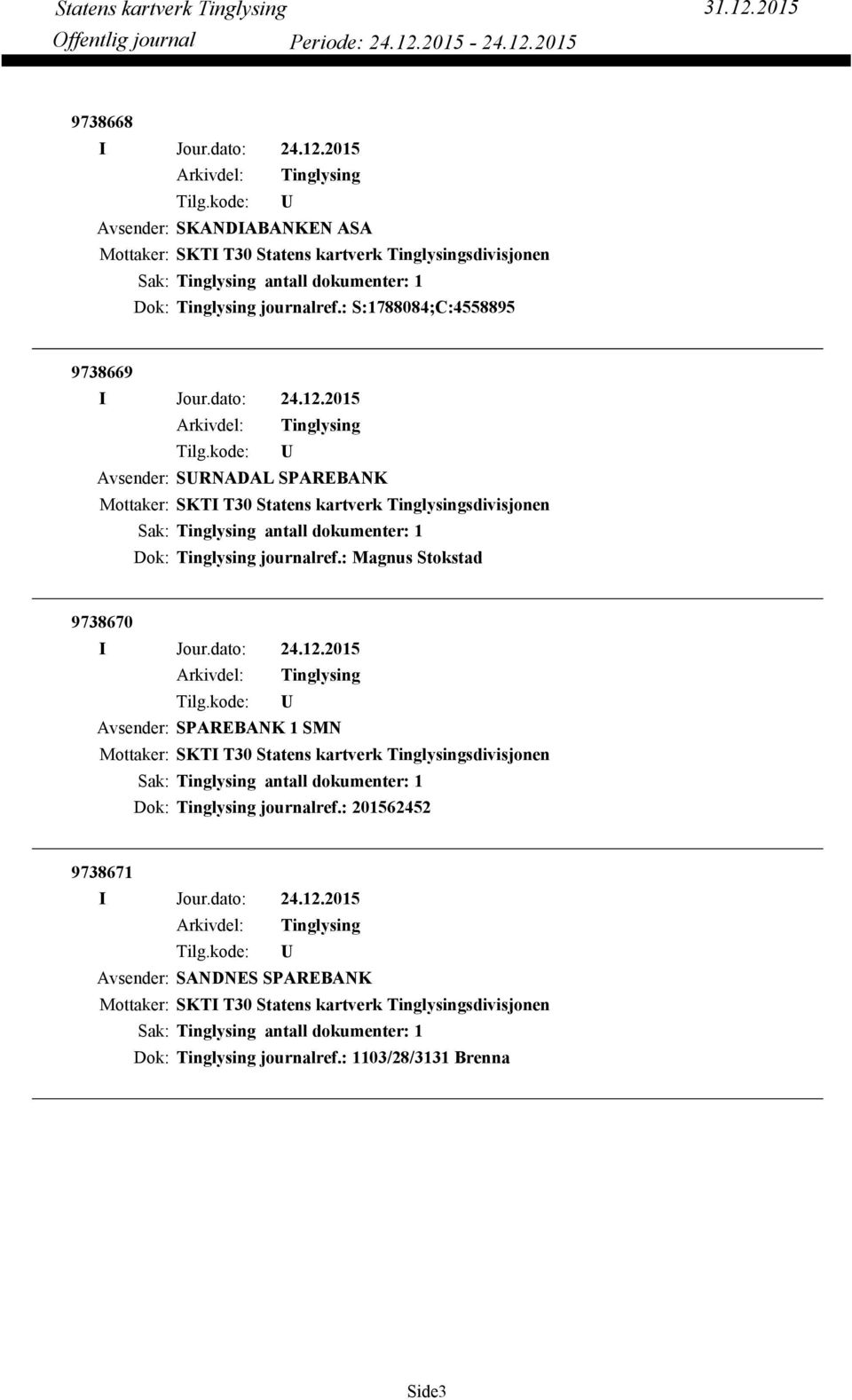 journalref.: Magnus Stokstad 9738670 Dok: Tinglysing journalref.