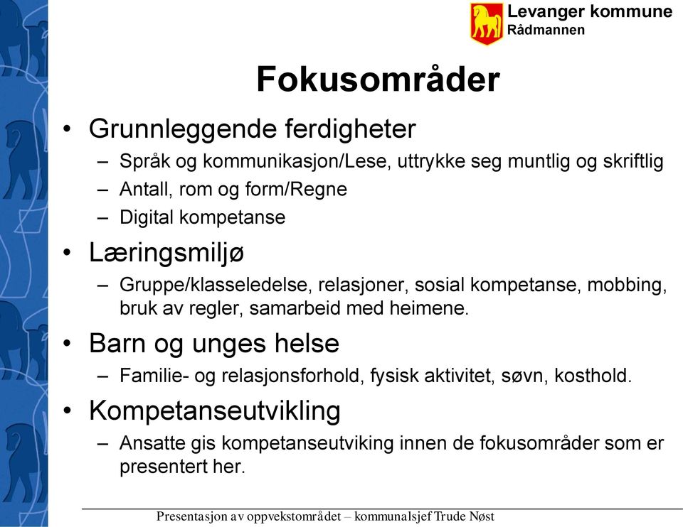 mobbing, bruk av regler, samarbeid med heimene.