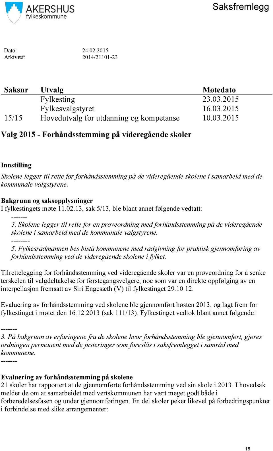 2015 15/15 Hovedutvalg for utdanning og kompetanse 10.03.