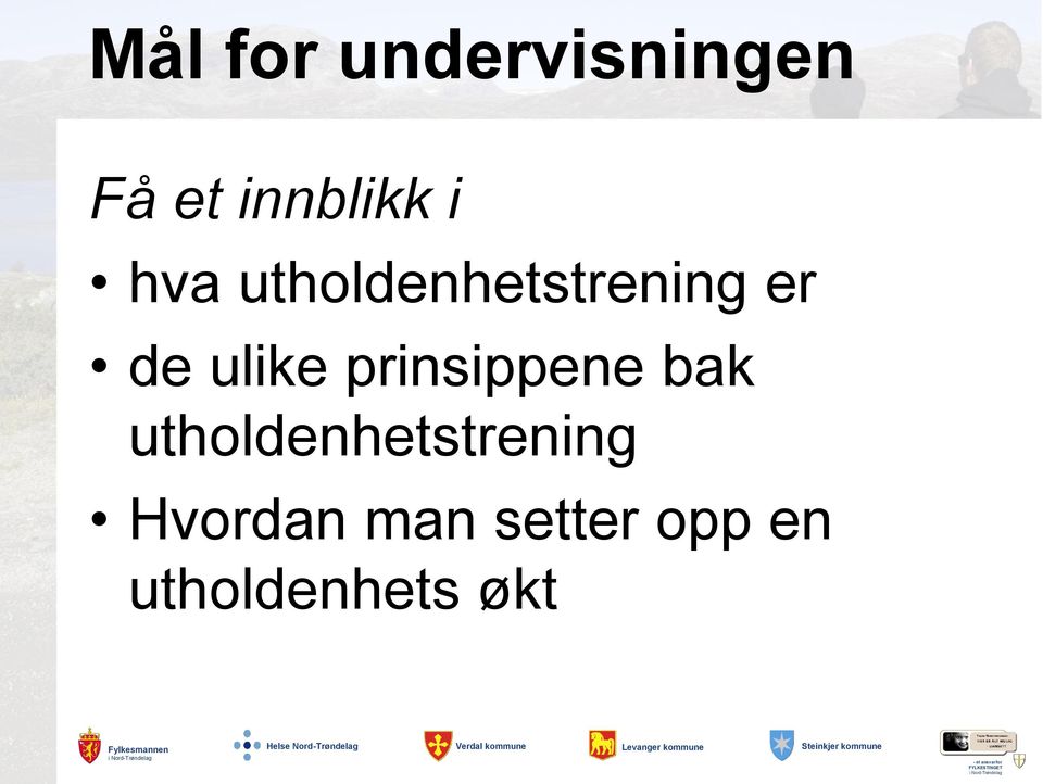 prinsippene bak utholdenhetstrening